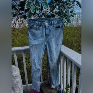 WORN ONCE. I bought online but my legs are too long for them. Super cute style!